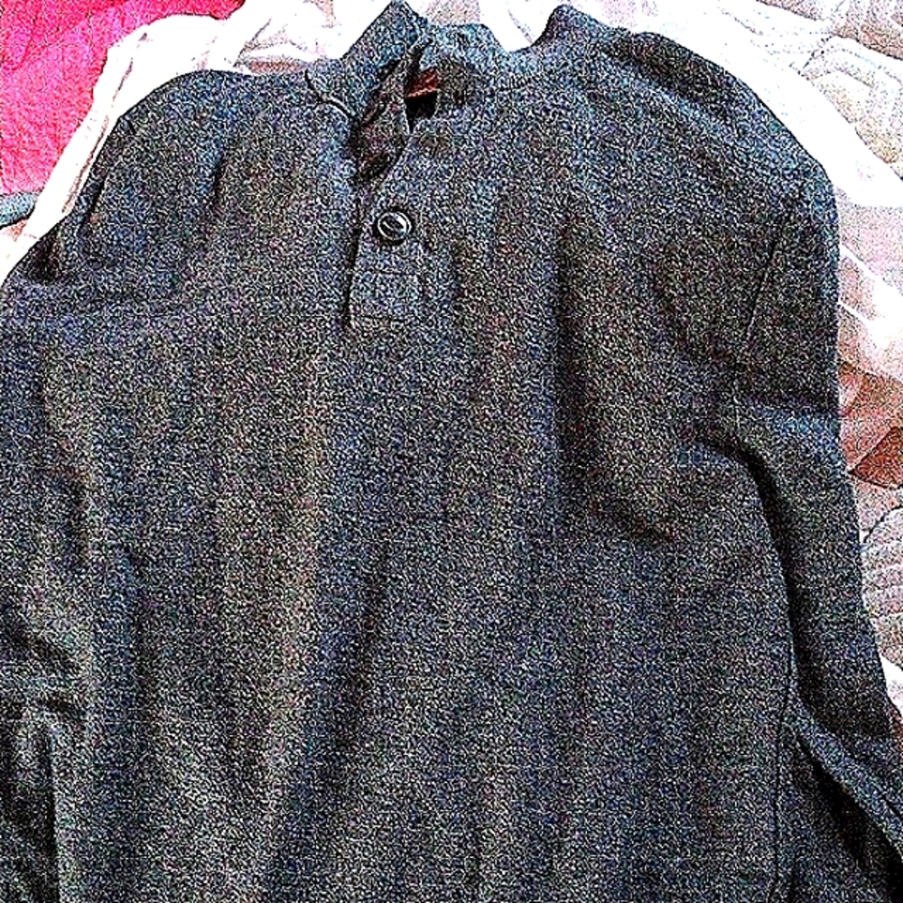 Red ale cotton Henley sweater L